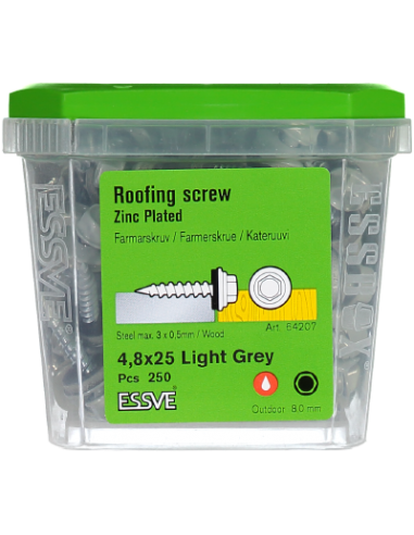 4,8X25 RR21 Katusekruvi terav 250tk