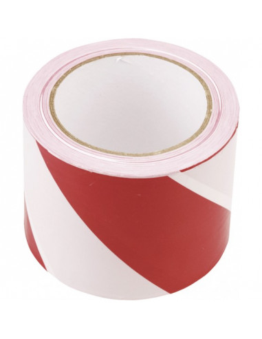 Punane-valge ohuteip 50mm lai, rullis...