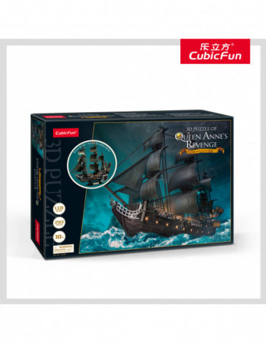 CUBICFUN 3D-pusle LED-ga Purjelaev...