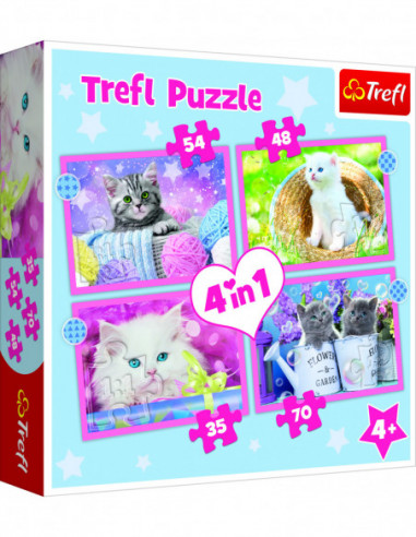 TREFL Puslede komplekt 4 in 1 Kassipojad TREFL Puslede komplekt 4 in 1 Kassipojad