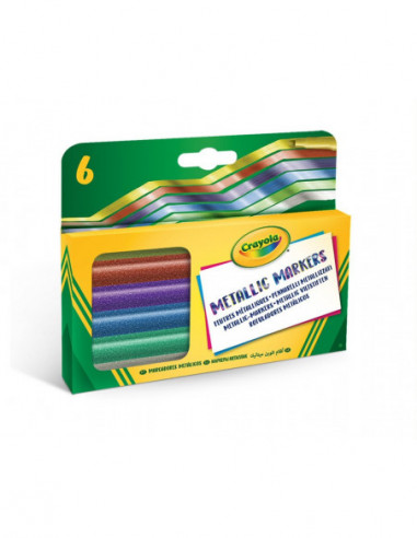 CRAYOLA Metallikvärvi markerid, 6 tk CRAYOLA Metallikvärvi markerid, 6 tk