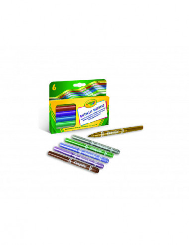 CRAYOLA Metallikvärvi markerid, 6 tk CRAYOLA Metallikvärvi markerid, 6 tk