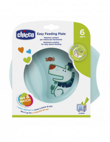 CHICCO Minu esimene taldrik, 6M+, sinine