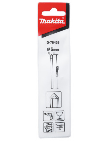 Makita plaadi ja klaasipuur 6x58mm,...
